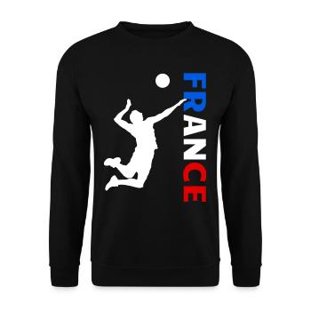 france volleyball suporteurs,france volleyball des - Sweat-shirt Unisexe - noir - Devant - Alina (178cm) & Michal (187cm)