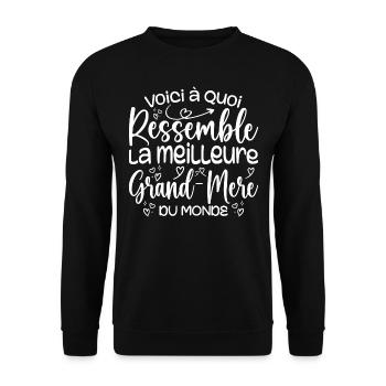 Cadeau Meilleure Grand-mère Cadeau Grand Mere - Sweat-shirt Unisexe - noir - Devant - Alina (178cm) & Michal (187cm)