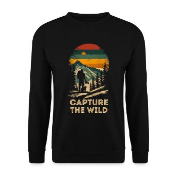 Photographie, Photographie de nature, Photographie animalière - Sweat-shirt Unisexe - noir - Devant - Alina (178cm) & Michal (187cm)