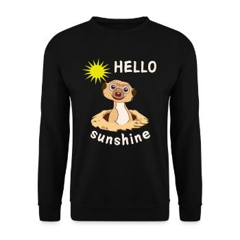 HELLO sunshine - Unisex Pullover - Schwarz - Vorne - Alina (178cm) & Michal (187cm)