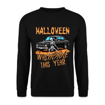 Halloween Was Insane This Year - Unisex Sweatshirt - black - Front - Alina (178cm) & Michal (187cm)