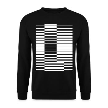LETTER L - Unisex Sweatshirt - black - Front - Alina (178cm) & Michal (187cm)
