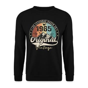 Rétro 1965 Cadeau Anniversaire 1965 Vintage 1965 - Sweat-shirt Unisexe - noir - Devant - Alina (178cm) & Michal (187cm)