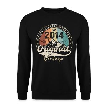 Rétro 2014 Cadeau Anniversaire 2014 Vintage 2014 - Sweat-shirt Unisexe - noir - Devant - Alina (178cm) & Michal (187cm)