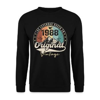 Rétro 1988 Cadeau Anniversaire 1988 Vintage 1988 - Sweat-shirt Unisexe - noir - Devant - Alina (178cm) & Michal (187cm)