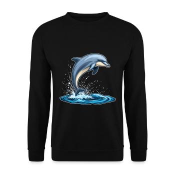 Delfin - Unisex Pullover - Schwarz - Vorne - Alina (178cm) & Michal (187cm)