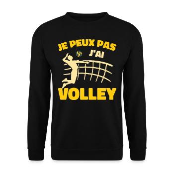 Ich kann nicht Volleyball spielen - Unisex Pullover - Schwarz - Vorne - Alina (178cm) & Michal (187cm)