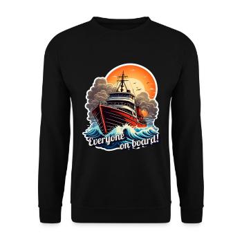 Alle an Bord - Unisex Pullover - Schwarz - Vorne - Alina (178cm) & Michal (187cm)