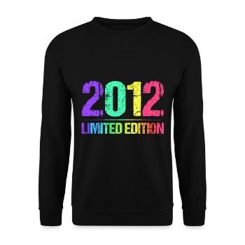 2012 Limited Edition Jahrgang 12er Retro Jahrgang - Unisex Pullover - Schwarz - Vorne - Alina (178cm) & Michal (187cm)