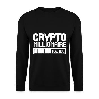 Crypto Millionaire Loading please wait Bitcoin - Unisex Pullover - Schwarz - Vorne - Alina (178cm) & Michal (187cm)