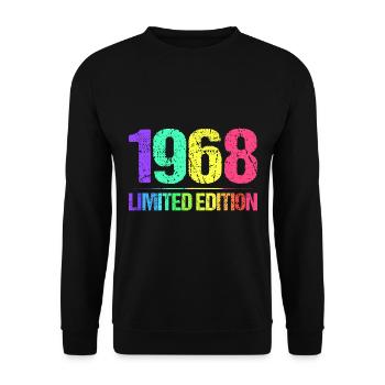 1968 Limited Edition Jahrgang 68er Retro Jahrgang - Unisex Pullover - Schwarz - Vorne - Alina (178cm) & Michal (187cm)