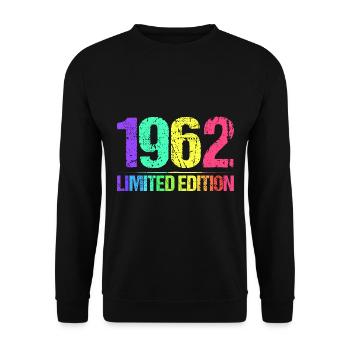 1962 Limited Edition Jahrgang 62er Retro Jahrgang - Unisex Pullover - Schwarz - Vorne - Alina (178cm) & Michal (187cm)