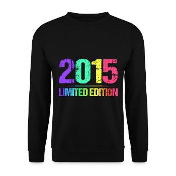2015 Limited Edition Jahrgang 15er Retro Jahrgang - Unisex Pullover - Schwarz - Vorne - Alina (178cm) & Michal (187cm)