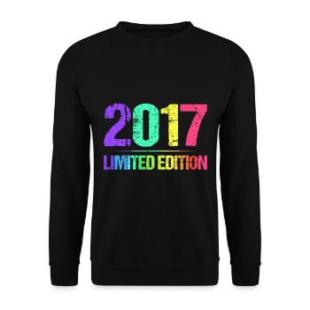 2017 Limited Edition Jahrgang 17er Retro Jahrgang - Unisex Pullover - Schwarz - Vorne - Alina (178cm) & Michal (187cm)