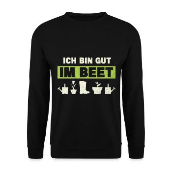 Gärtner Ich Bin Gut Im Beet - Unisex Pullover - Schwarz - Vorne - Alina (178cm) & Michal (187cm)