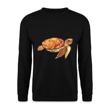 Turtle (watercolor) - Unisex Sweatshirt - black - Front - Alina (178cm) & Michal (187cm)