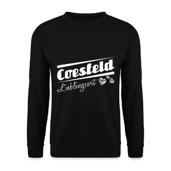 Coesfeld - Lieblingsort mit Stadtnamen - Unisex Pullover - Schwarz - Vorne - Alina (178cm) & Michal (187cm)