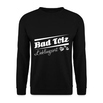 Bad Tölz - Lieblingsort mit Stadtnamen - Unisex Pullover - Schwarz - Vorne - Alina (178cm) & Michal (187cm)