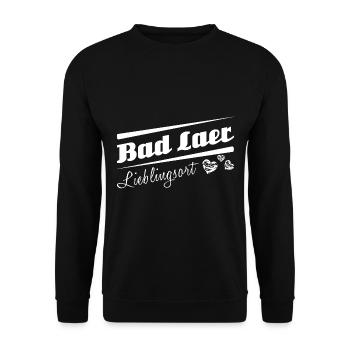 Bad Laer - Lieblingsort mit Stadtnamen - Unisex Pullover - Schwarz - Vorne - Alina (178cm) & Michal (187cm)