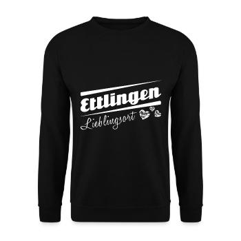Ettlingen - Lieblingsort mit Stadtnamen - Unisex Pullover - Schwarz - Vorne - Alina (178cm) & Michal (187cm)