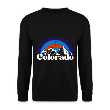 Colorado State USA Berge Wandern Urlaub retro - Unisex Pullover - Schwarz - Vorne - Alina (178cm) & Michal (187cm)