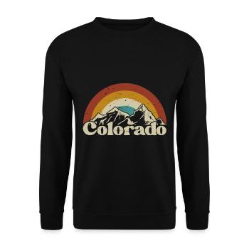 Colorado State USA Berge Wandern Urlaub retro - Unisex Pullover - Schwarz - Vorne - Alina (178cm) & Michal (187cm)
