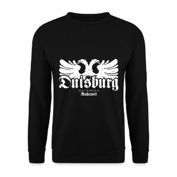 Duisburg Stadt Industrie Kohle Ruhrpott - Unisex Pullover - Schwarz - Vorne - Alina (178cm) & Michal (187cm)