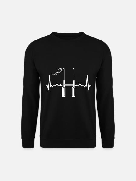 Herzschlag Für Rugby Spieler Football Tor Rugby - Unisex Pullover - Schwarz