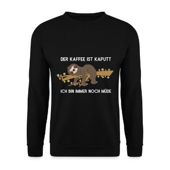 Sloth Faulenzer Süßes Faultier Geschenk - Unisex Pullover - Schwarz - Vorne - Alina (178cm) & Michal (187cm)