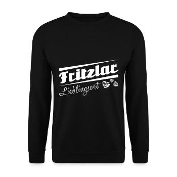 Fritzlar - Lieblingsort mit Stadtnamen - Unisex Pullover - Schwarz - Vorne - Alina (178cm) & Michal (187cm)