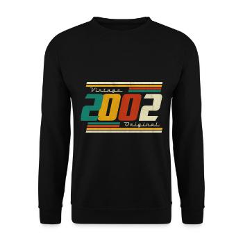 2002 Jahrgang Geburtstag Retro Vintage Geschenk - Unisex Pullover - Schwarz - Vorne - Alina (178cm) & Michal (187cm)
