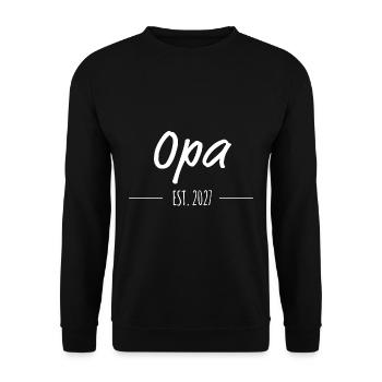 Opa Est. 2027 – Stolzer Opa seit 2027 - Unisex Pullover - Schwarz - Vorne - Alina (178cm) & Michal (187cm)