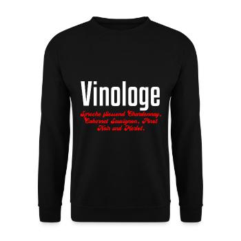 Vino-Loge Perfekt Für Weinliebhaber Und Wein-Trink - Unisex Pullover - Schwarz - Vorne - Alina (178cm) & Michal (187cm)