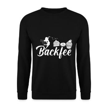 Backfee Hobbybäcker Bäckerin Backen Cupcake Muffin - Unisex Pullover - Schwarz - Vorne - Alina (178cm) & Michal (187cm)