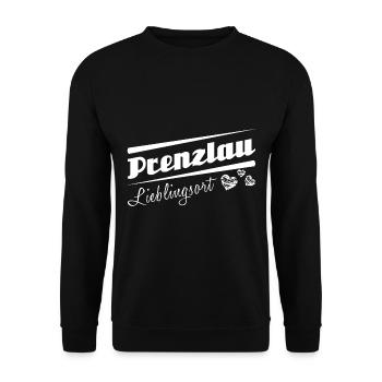 Prenzlau - Lieblingsort mit Stadtnamen - Unisex Pullover - Schwarz - Vorne - Alina (178cm) & Michal (187cm)