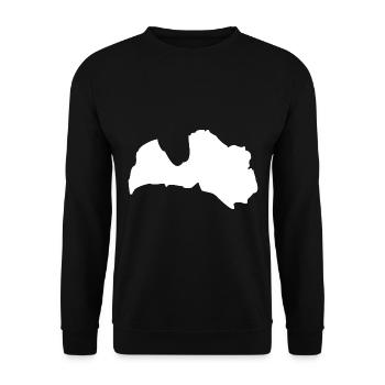 Drapeau de carte Lettonie - Sweat-shirt Unisexe - noir - Devant - Alina (178cm) & Michal (187cm)
