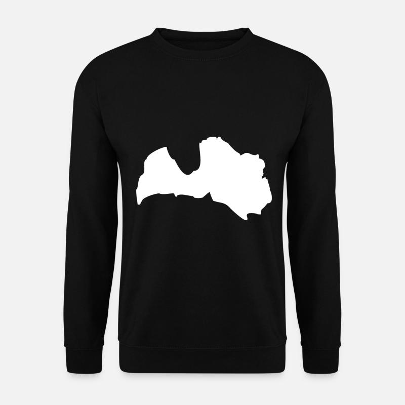Latvia map flag - Unisex Sweatshirt - black