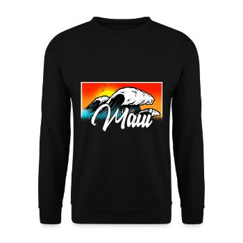 Maui Hawaii Surfen 70er Jahre Strand retro vintage - Unisex Pullover - Schwarz - Vorne - Alina (178cm) & Michal (187cm)