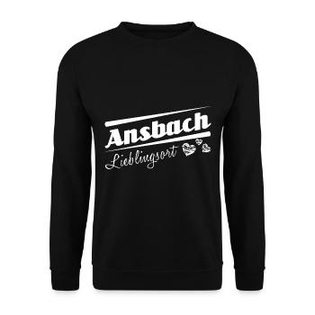 Ansbach - Lieblingsort mit Stadtnamen - Unisex Pullover - Schwarz - Vorne - Alina (178cm) & Michal (187cm)