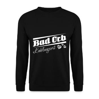 Bad Orb - Lieblingsort mit Stadtnamen - Unisex Pullover - Schwarz - Vorne - Alina (178cm) & Michal (187cm)