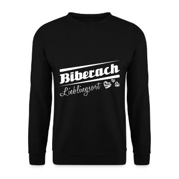 Biberach - Lieblingsort mit Stadtnamen - Unisex Pullover - Schwarz - Vorne - Alina (178cm) & Michal (187cm)
