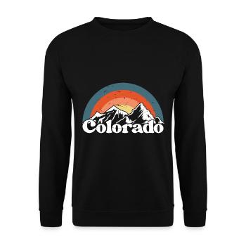 Colorado State USA Berge Wandern Urlaub retro - Unisex Pullover - Schwarz - Vorne - Alina (178cm) & Michal (187cm)