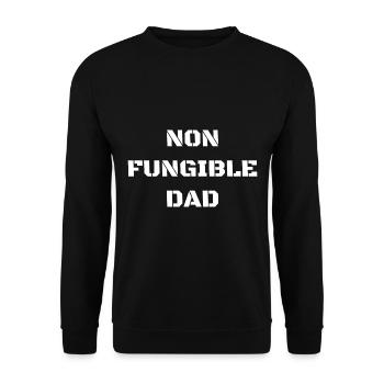NFT Non Fungible Dad Father - Unisex Pullover - Schwarz - Vorne - Alina (178cm) & Michal (187cm)