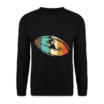 Rétro Rugby Vintage Rugby Rugby Rugby - Sweat-shirt Unisexe - noir - Devant - Alina (178cm) & Michal (187cm)