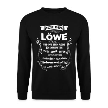 LÖWE - GEBURTSTAG - Unisex Pullover - Schwarz - Vorne - Alina (178cm) & Michal (187cm)
