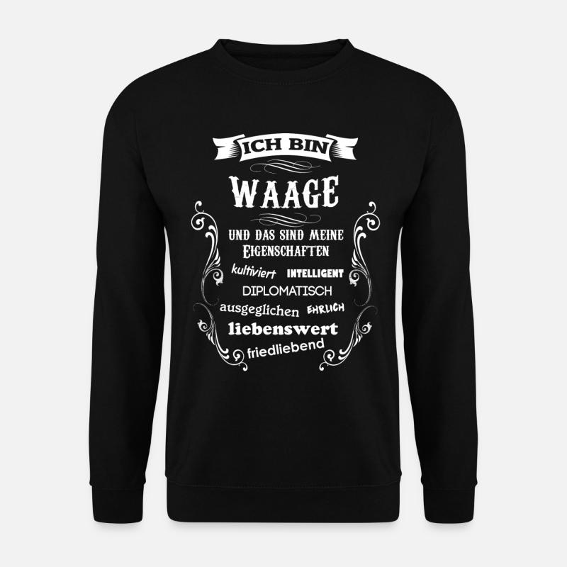 WAAGE - STERNZEICHEN - Unisex Pullover - Schwarz