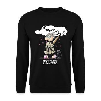 Power Girl - Unisex Pullover - Schwarz - Vorne - Alina (178cm) & Michal (187cm)
