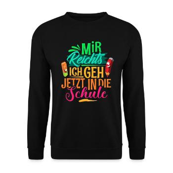 Einschulung - Unisex Pullover - Schwarz - Vorne - Alina (178cm) & Michal (187cm)