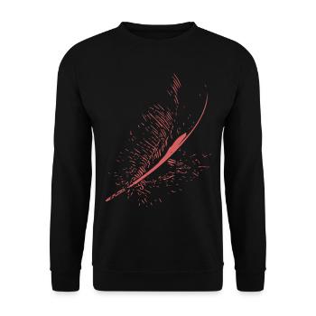 Ressort abstrait / ligne / rose / motif / nature - Sweat-shirt Unisexe - noir - Devant - Alina (178cm) & Michal (187cm)