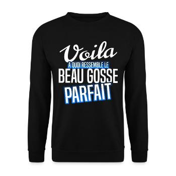 beau gosse - Sweat-shirt Unisexe - noir - Devant - Alina (178cm) & Michal (187cm)